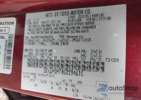 2016 Ford Fusion Se из США, поврежденный, VIN 3FA6P0H74GR294610